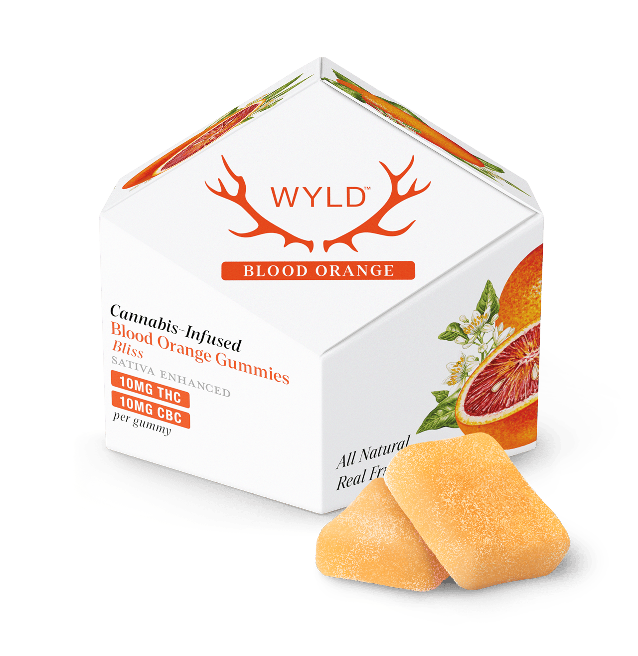 WYLD - Blood Orange | 1:1 THC:CBC Gummies | 100mg | 10ct | 10mg/ea - 1