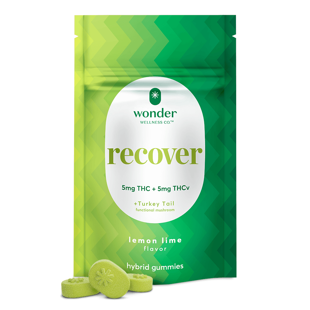 * Wonder Wellness Co. - Recover | Lemon Lime 1:1 THC:THCV Gummies | 100mg | 20ct | 5mg/ea - 1