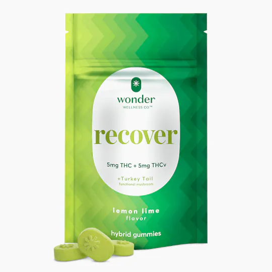 * Wonder Wellness Co. - Recover | Lemon Lime 1:1 THC:THCV Gummies | 100mg | 20ct | 5mg/ea - 1