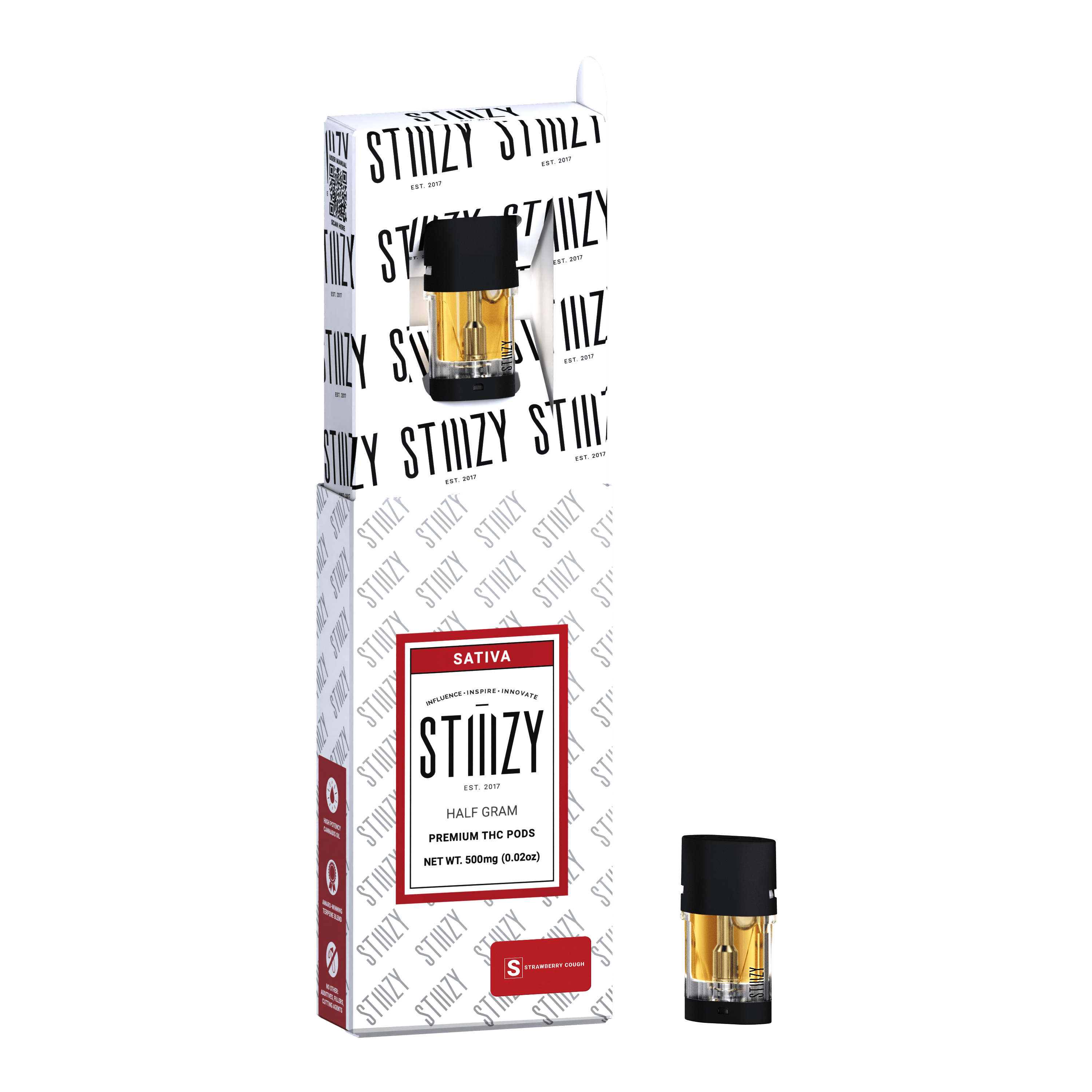 STIIIZY - Vape - STRAWBERRY COUGH - PREMIUM THC POD .5G - IL - 1