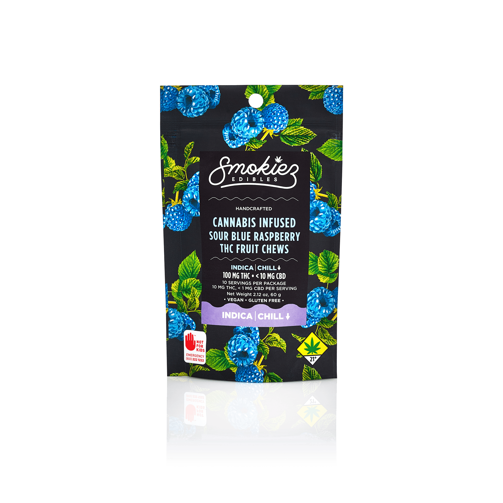 Smokiez Edibles - Sour Blue Raspberry Gummies | 100mg | 10ct | 10mg/ea - 1