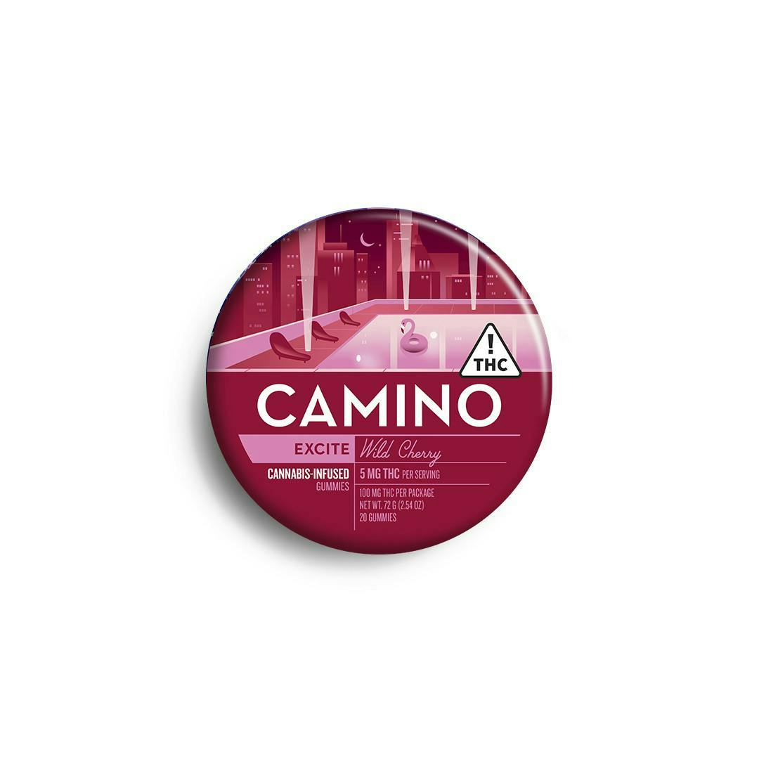Camino - Excite | Wild Cherry Gummies | 100mg | 20ct | 5mg/ea - 1