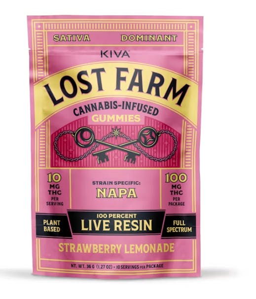 Lost Farm - Strawberry Lemonade 'Napa' Live Resin Gummies | 100mg | 10ct | 10mg/ea - 1