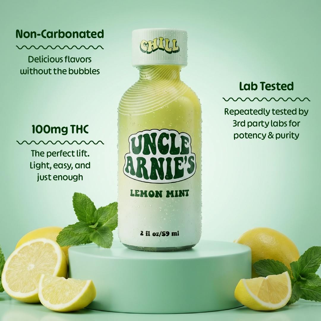 Uncle Arnies - Lemon Mint 100mg 4:1 CBD | Non-Carbonated | 100mg | 2oz - 1