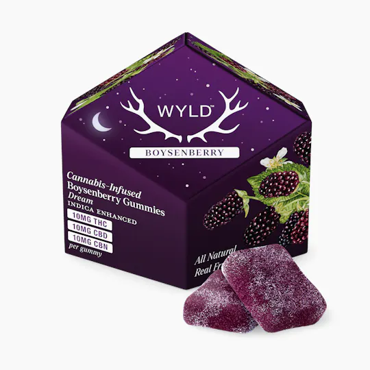 WYLD - Boysenberry | 1:1:1 THC:CBD:CBN Gummies | 100mg | 10ct | 10mg/ea - 1