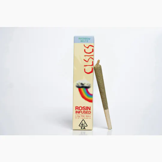 CLSICS Rosin & Rosin Infused Pre Rolls - Rainbow Beltz - Rosin Infused Joint - 1.3g - 1