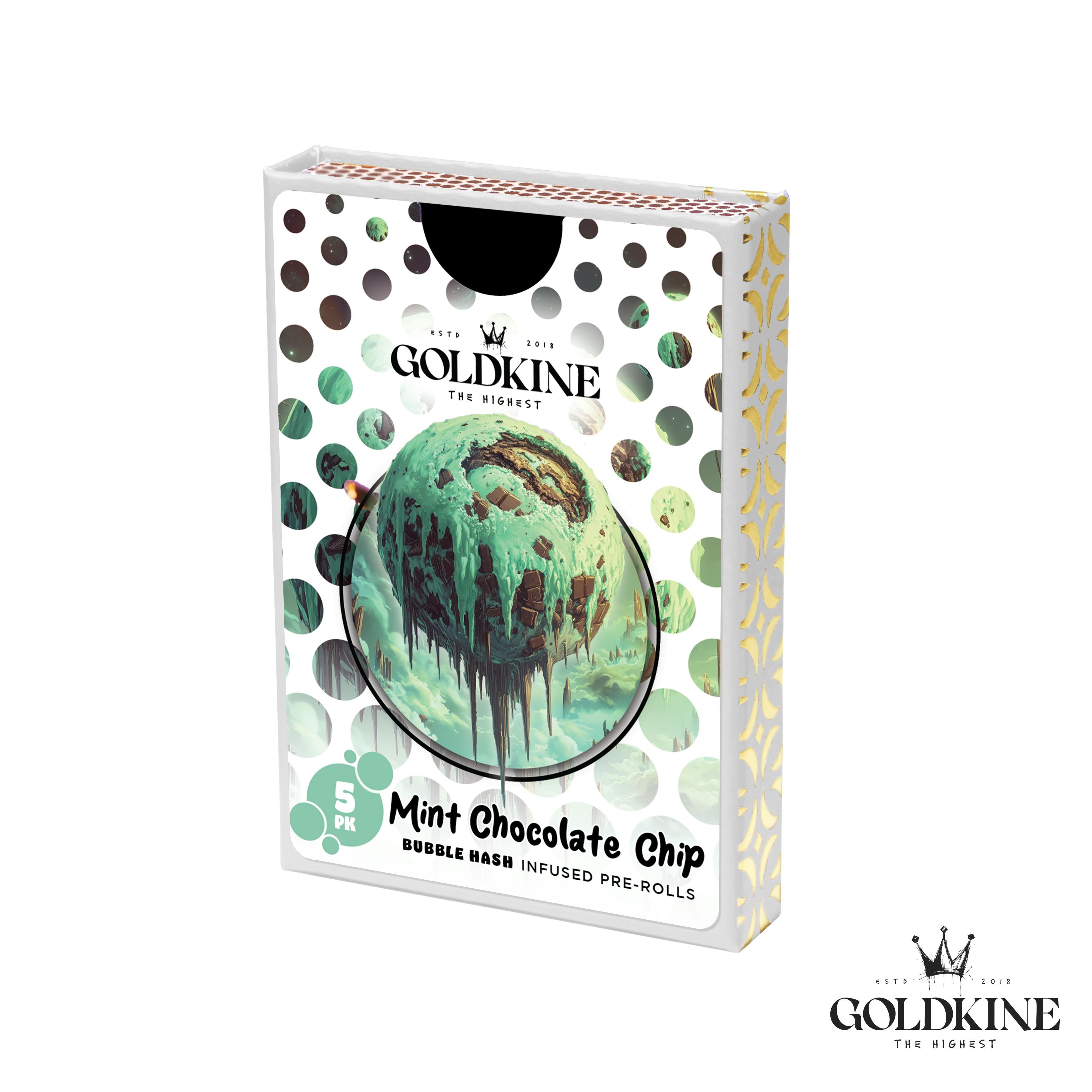Goldkine - Goldkine Bubble Hash Infused Pre Roll 5 Pack | Mint Chocolate Chip - 1