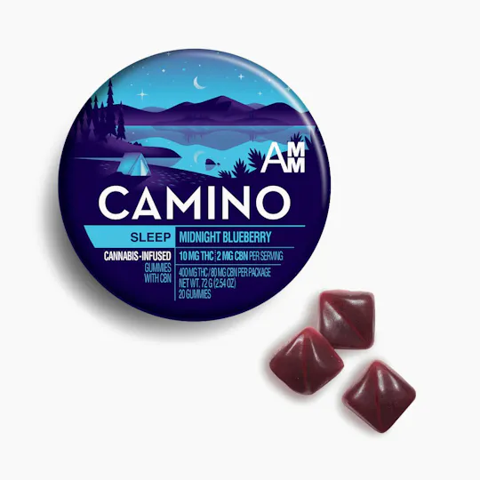 Camino - Sleep | Midnight Blueberry THC:CBN 5:1 Gummies | 400mg | 20ct | 20mg/ea - 1