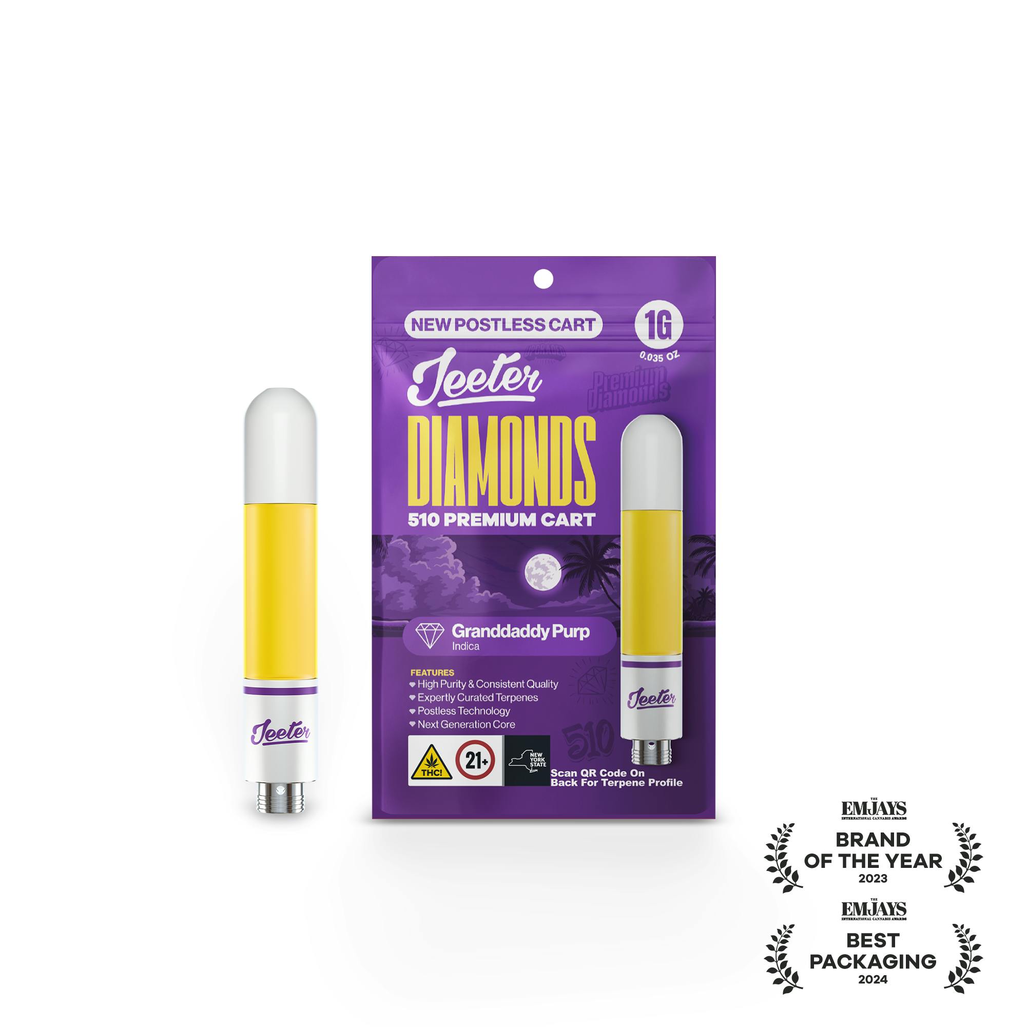 Jeeter - Jeeter | Granddaddy Purp | Diamonds 510 Premium Cartridge | 1g - 1