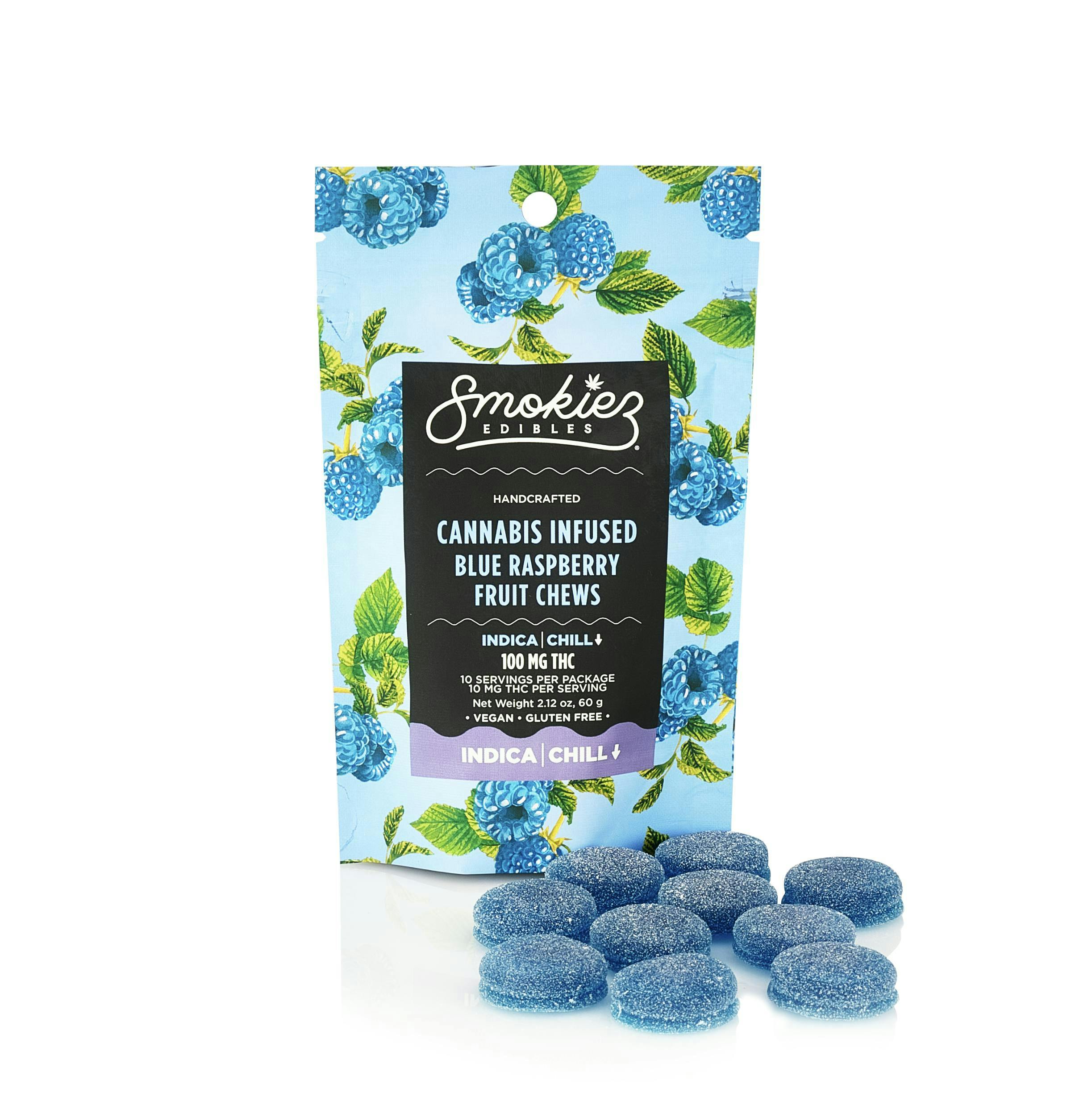 Smokiez Edibles - Blue Raspberry Gummies | 100mg | 10ct | 100mg/ea - 1