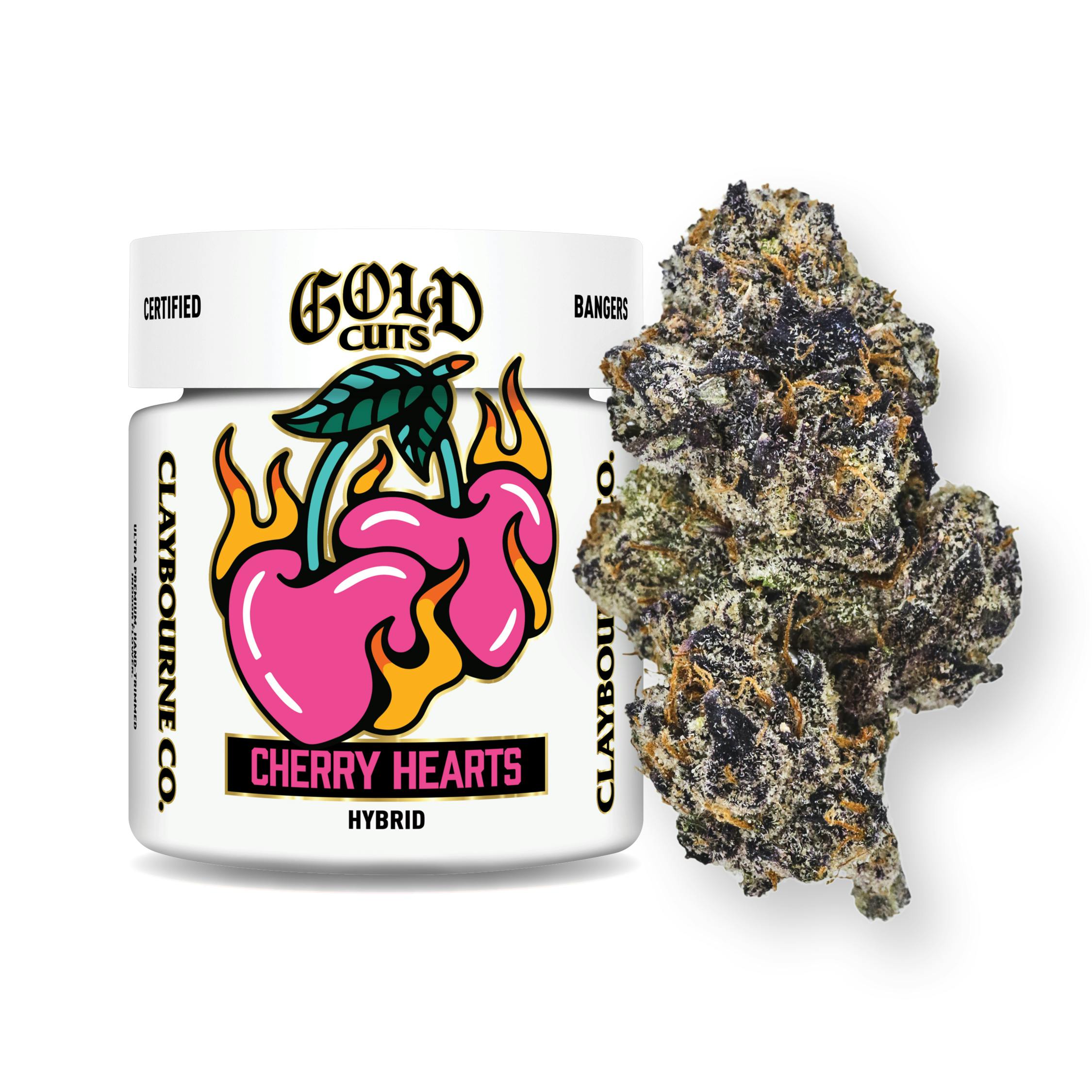 Claybourne Co. - Cherry Hearts (3.5g) - Gold Cuts - 1
