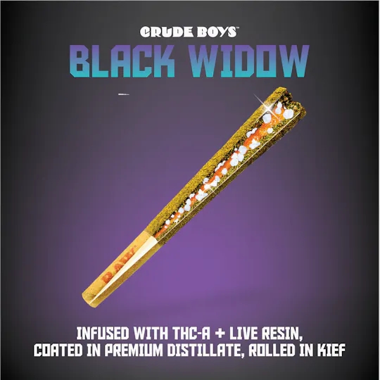 Crude Boys Concentrates - Pink Snowman | Black Widow Infused Joint | 1.3g - 1