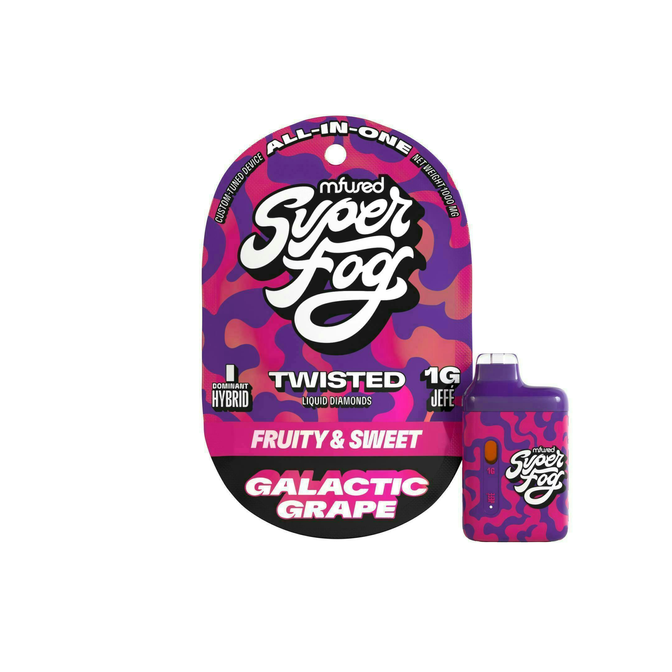 Super Fog by MFused - Galactic Grape | TWISTED Liquid Diamonds Jefé Disposable | 1g - 1