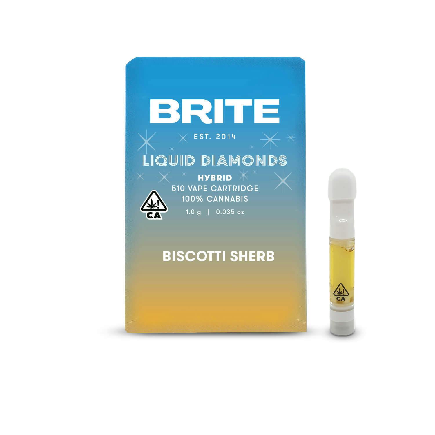 Brite Labs - BRITE Liquid Diamonds Cartridge (1g) - Hybrid - Biscotti Sherb - 1