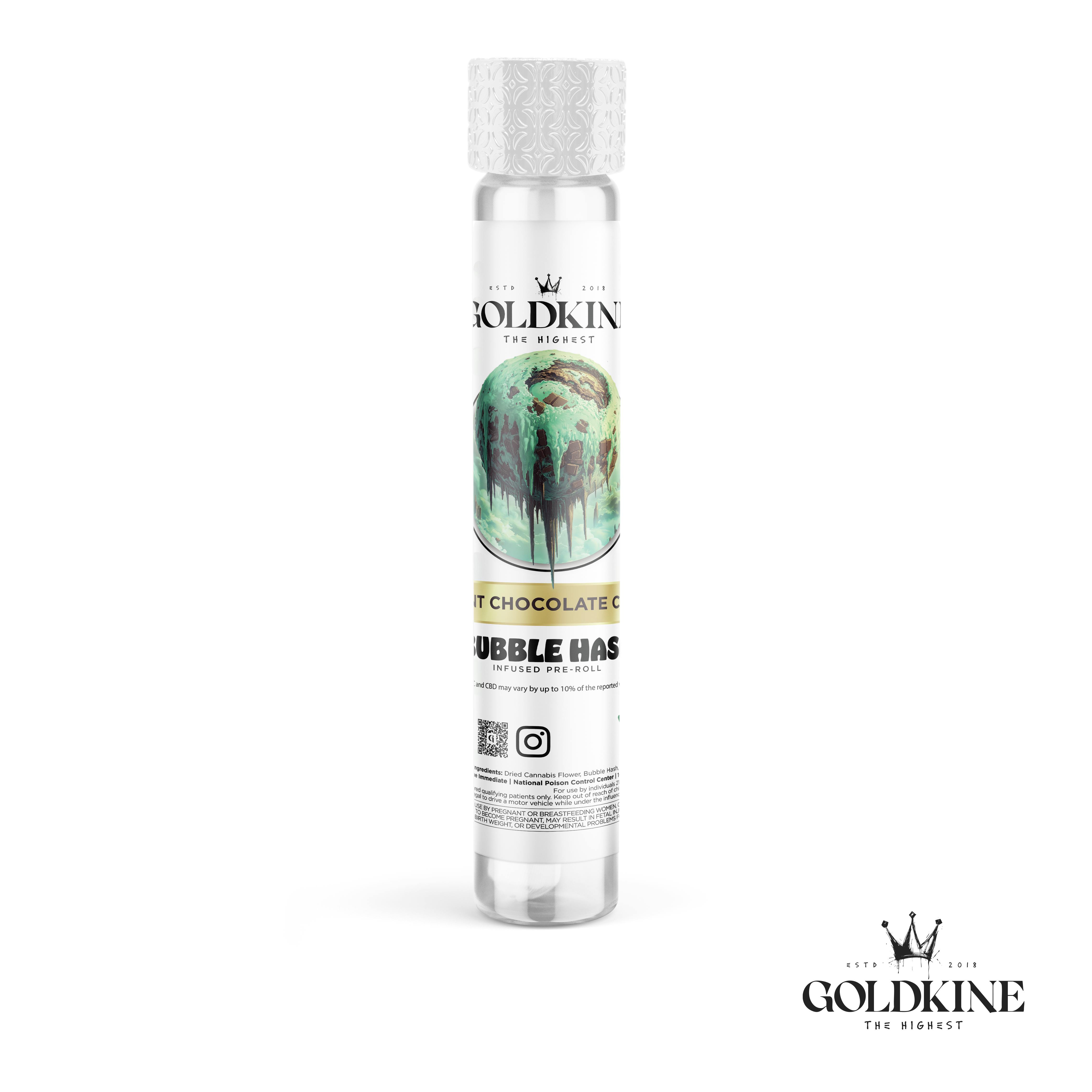 Goldkine - Goldkine Bubble Hash Infused Pre Roll 1G | Mint Chocolate chip - 1