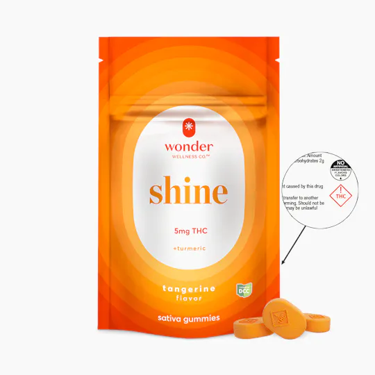 * Wonder Wellness Co. - Shine | Tangerine Gummies | 100mg | 20ct | 5mg/ea - 1