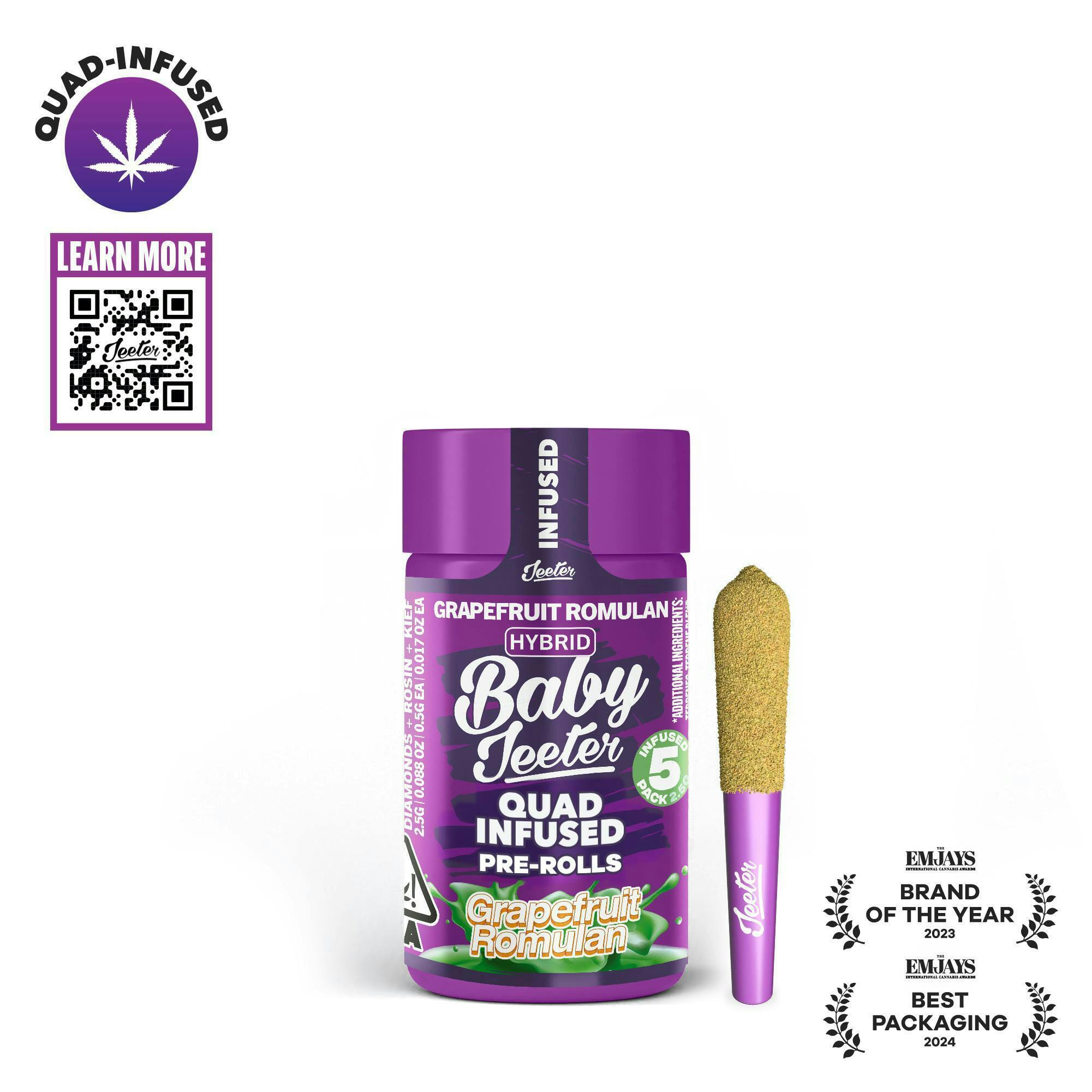 Jeeter - Jeeter | Grapefruit Romulan | Quad-Infused Minis | 0.5g each | 5pk - 1
