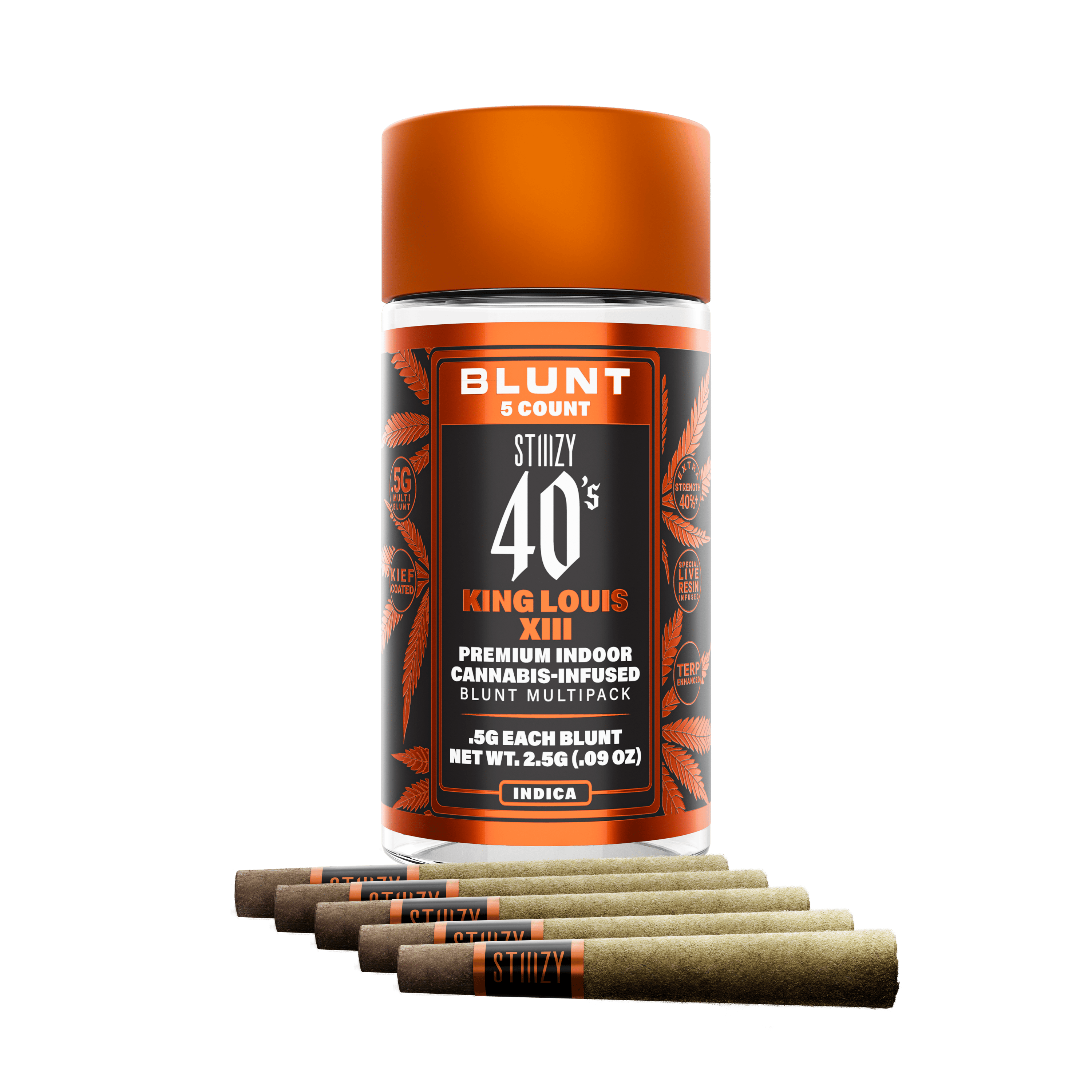 STIIIZY - - KING LOUIS XIII - .5G 40's Infused Mini Blunt 5 Pack - 1