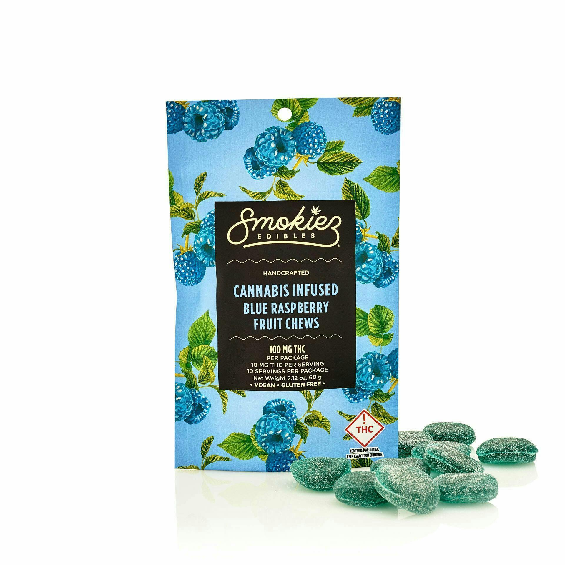 Smokiez Edibles - Blue Raspberry Gummies | 100mg | 10ct | 100mg/ea - 1