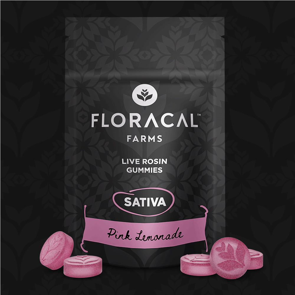 FloraCal Farms - IL Live Rosin Pink Lemonade Gummies | 200mg | 20ct | 10mg/ea - 1