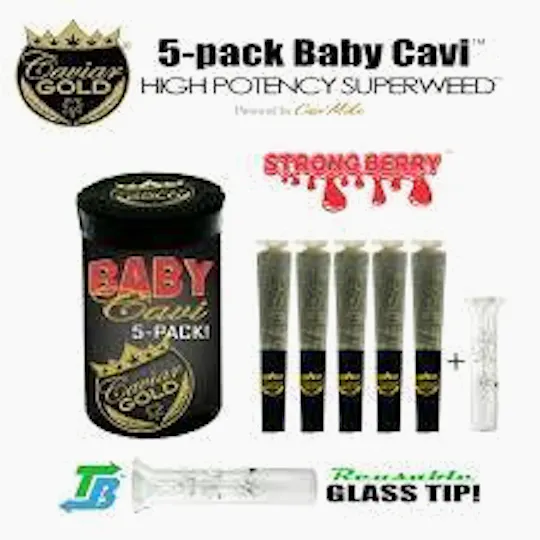Caviar Gold - Baby Cavi | Infused Pre-Roll | Strong Berry | 0.5g each | 5pk - 1