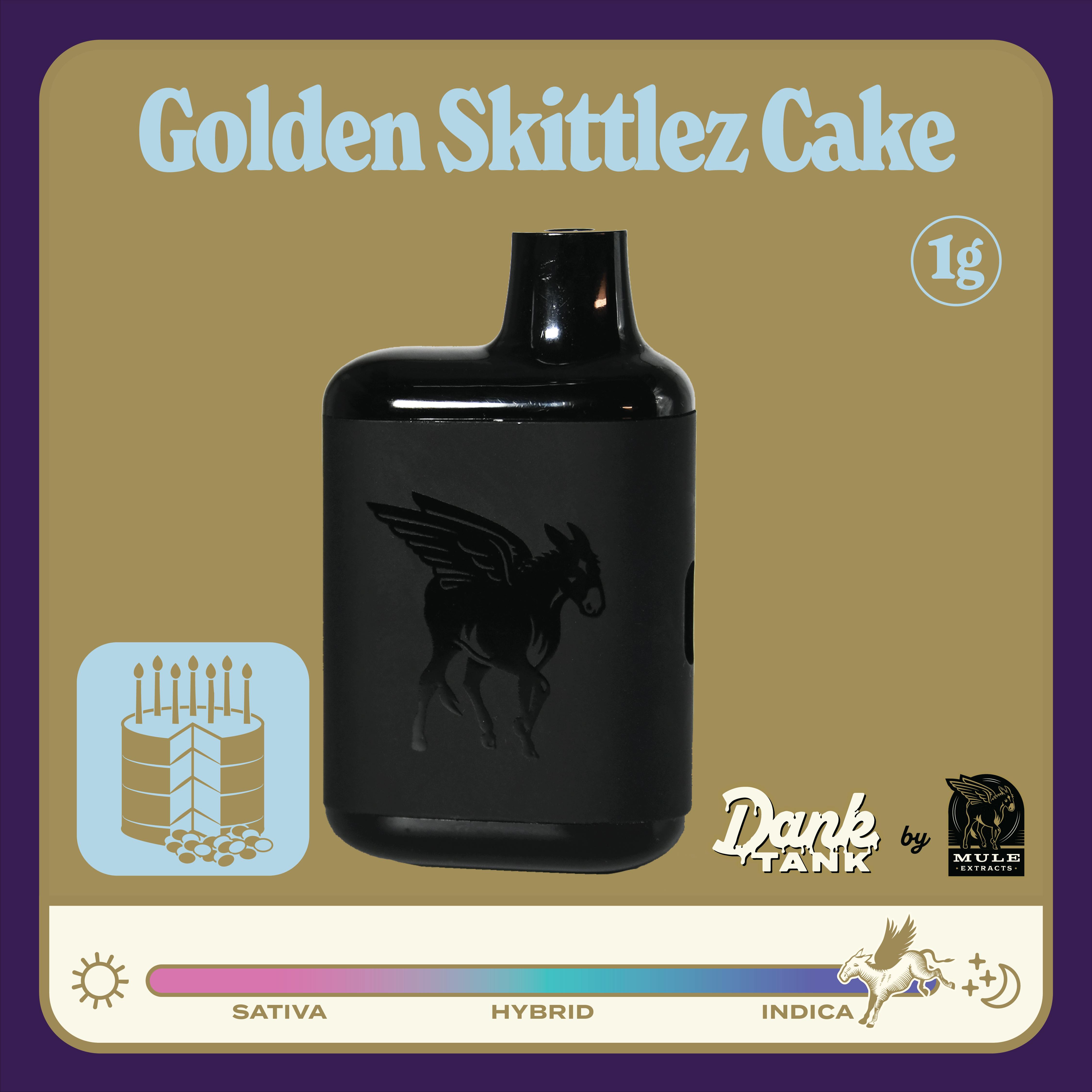 Mule Extracts - Golden Zkittlez Cake | Live Resin Dank Tank Disposable | 2g - 1