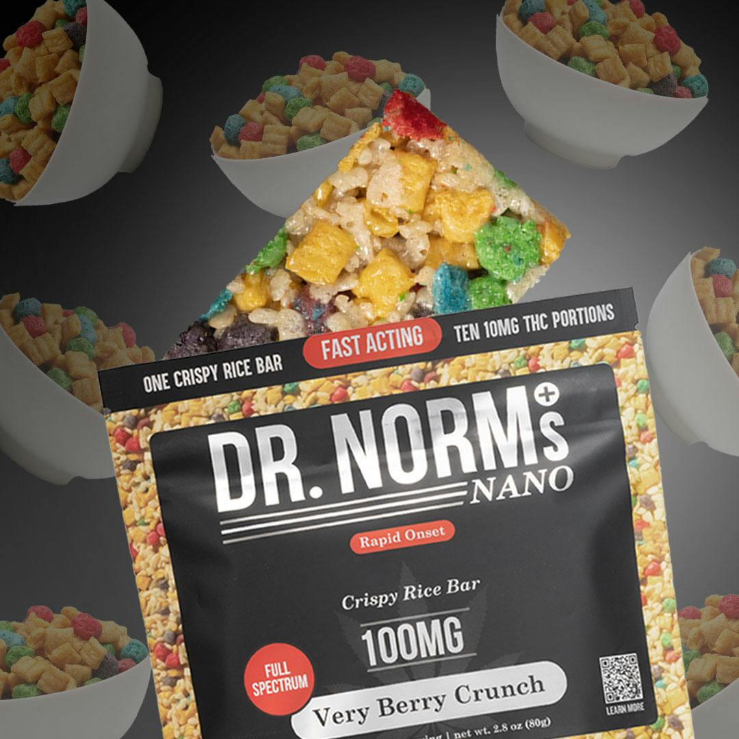Dr. Norm's - Fast-Acting Nano Very Berry Crunch Rice Bar 100mg - 1