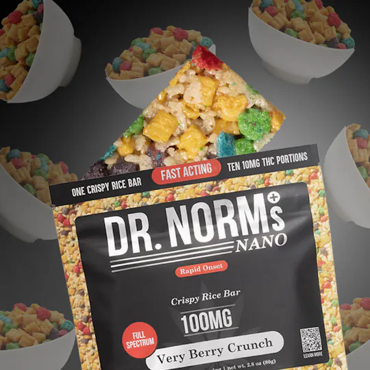 Dr. Norm's - Fast-Acting Nano Very Berry Crunch Rice Bar 100mg - 1