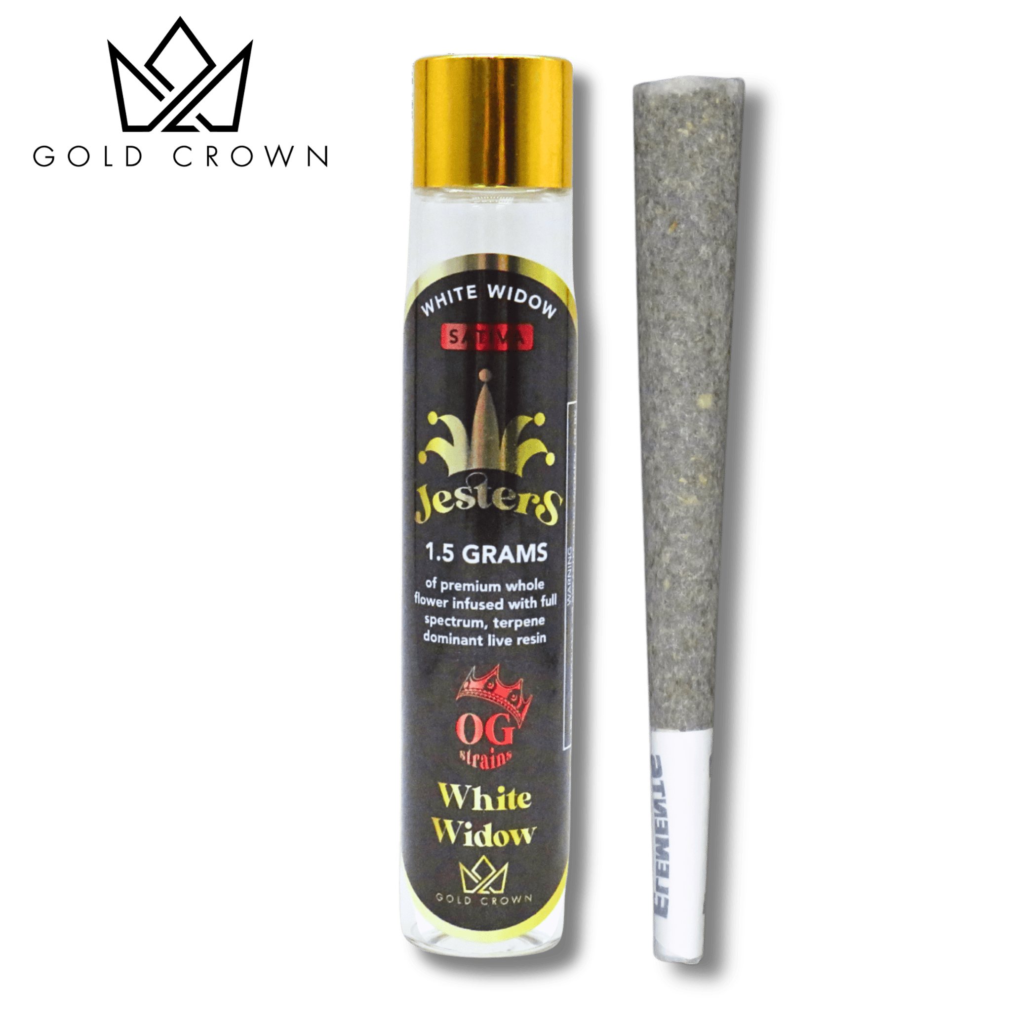 Gold Crown - White Widow | Jesters Infused Joint | 1.5g - 1