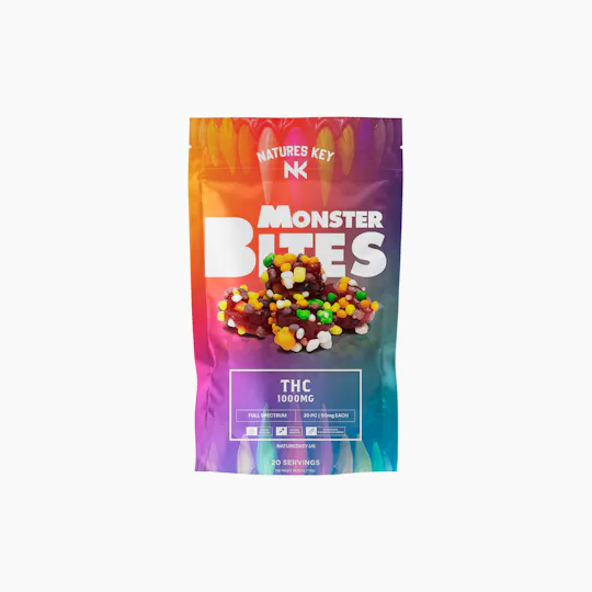 Natures Key - Monster Bites | 1000mg | Nurd Covered Candy - 1
