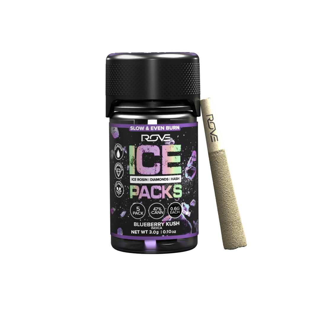ROVE - Blueberry Kush | Infused Ice Packs (Rosin, Hash, and Diamonds) | 5x 0.6g - 1