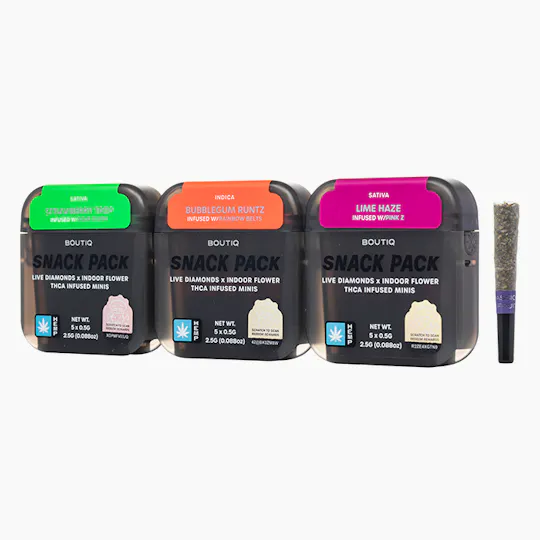 Boutiq - Fruit Stripe + Push Pop Diamonds | Infused Minis | 5pk - 1