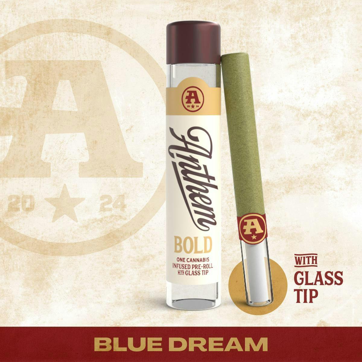 Anthem - Bold Glass Tip Infused Blue Dream Pre-Roll 1g - 1