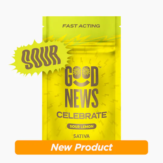 Good News - Celebrate | Sour Lemon Gummies | 100mg | 10ct | 10mg/ea - 1