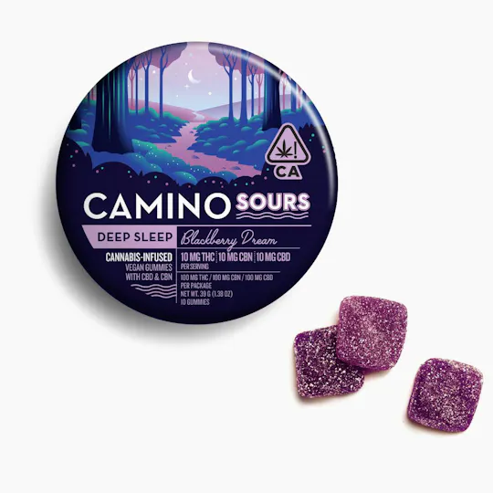 Camino - Deep Sleep | Blackberry Dream Sours 1:1:1 Gummies | 100mg | 10ct | 10mg/ea - 1