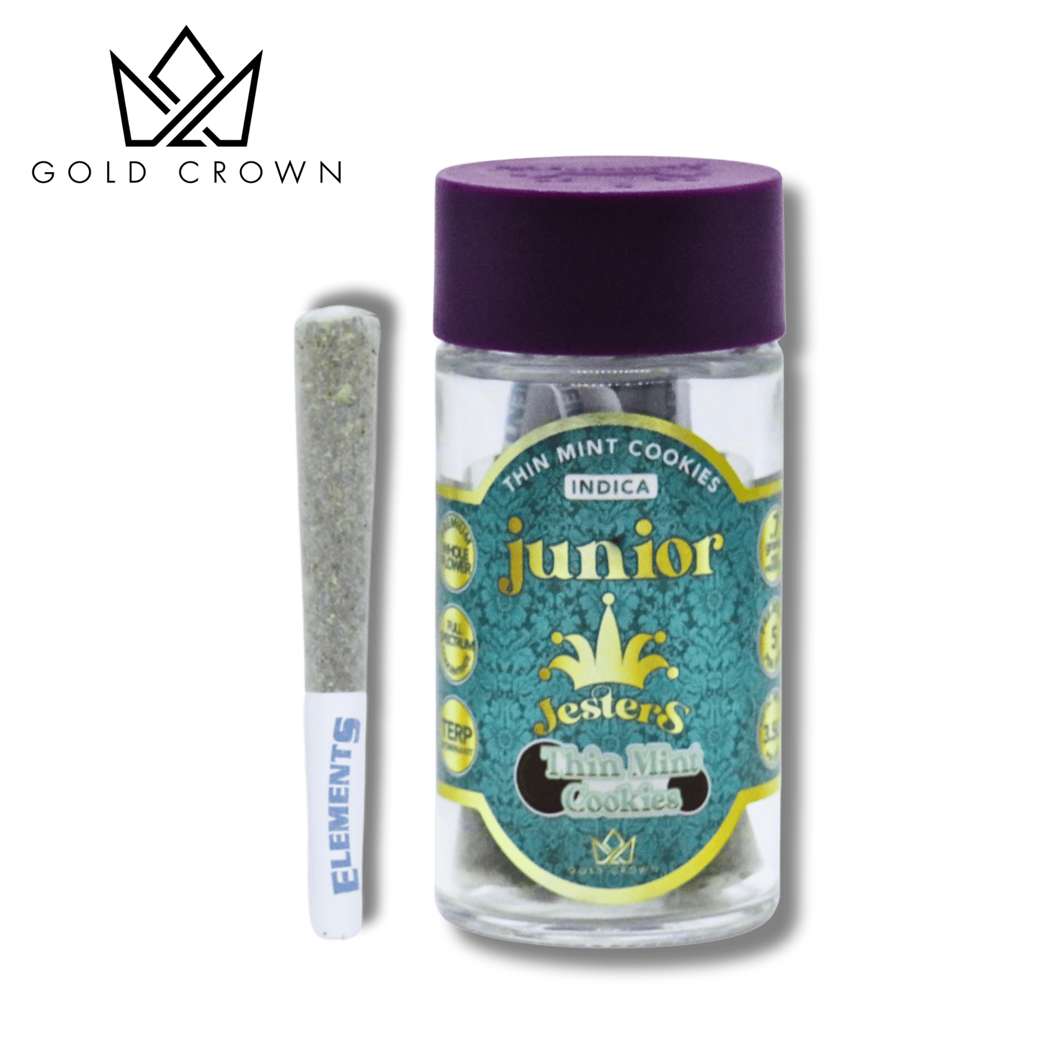 Gold Crown - Royal Junior Jesters | Thin Mint Cookies | Infused Joints | 0.7g each | 5pk - 1