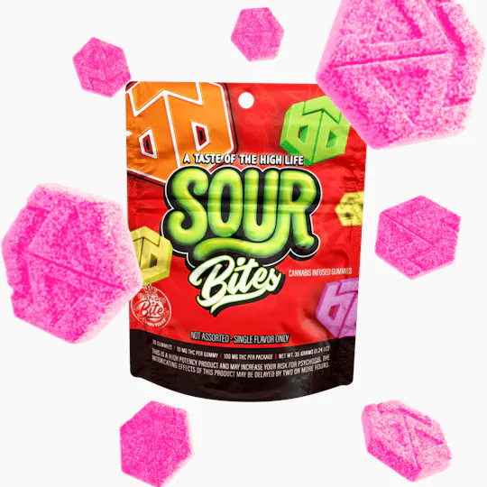 Bango Distribution - Bango Bites | Sour Peach Gummies | 100mg | 10ct | 10mg/ea - 1