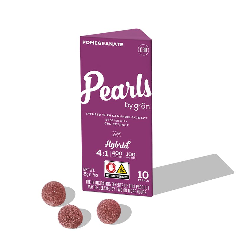 Grön Edibles - 4:1 Pomegranate Pearls - CBD/THC - Hybrid - NJ - 1