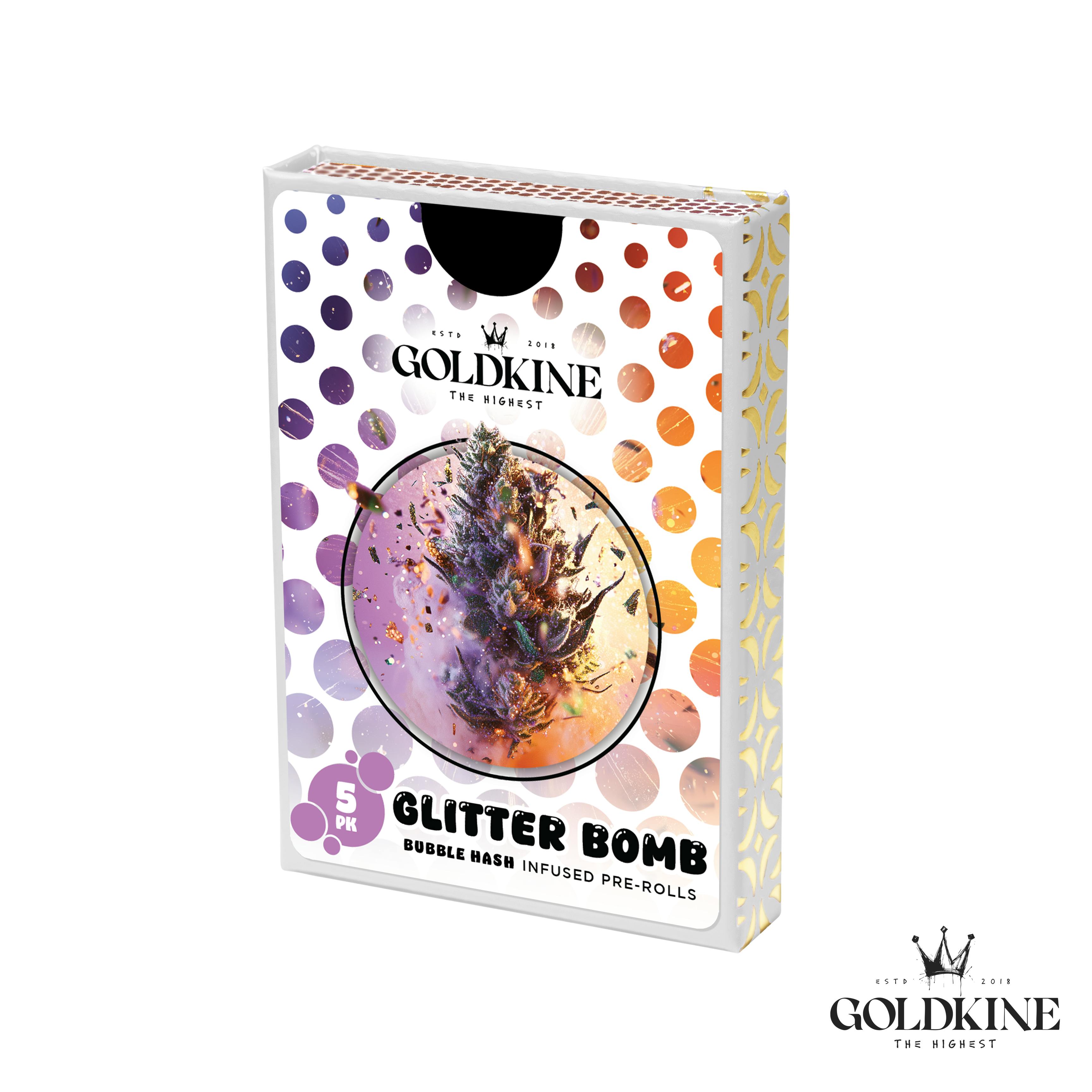 Goldkine - Goldkine Bubble Hash Infused Pre Roll 5 Pack | Glitter Bomb - 1