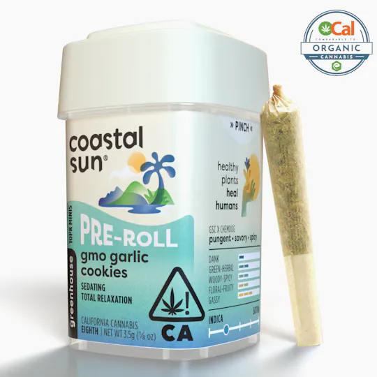 Coastal Sun - GMO Garlic Cookies Greenhouse 0.35g Pre-Roll 10pk 3.5g - 1