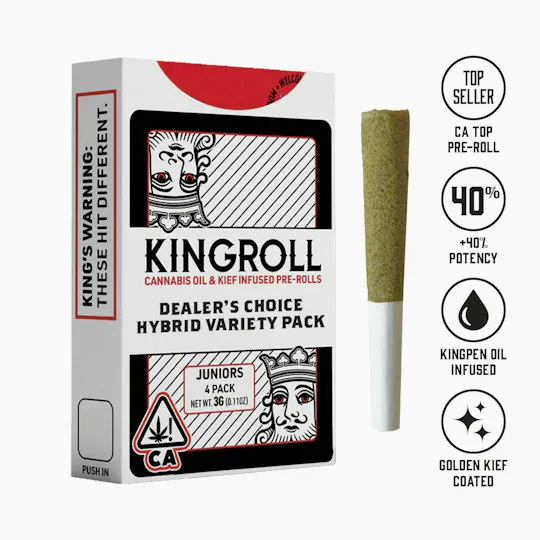 Kingroll - Hybrid Variety Pack #6 | Infused Joints | 0.75g each | 4pk - 1