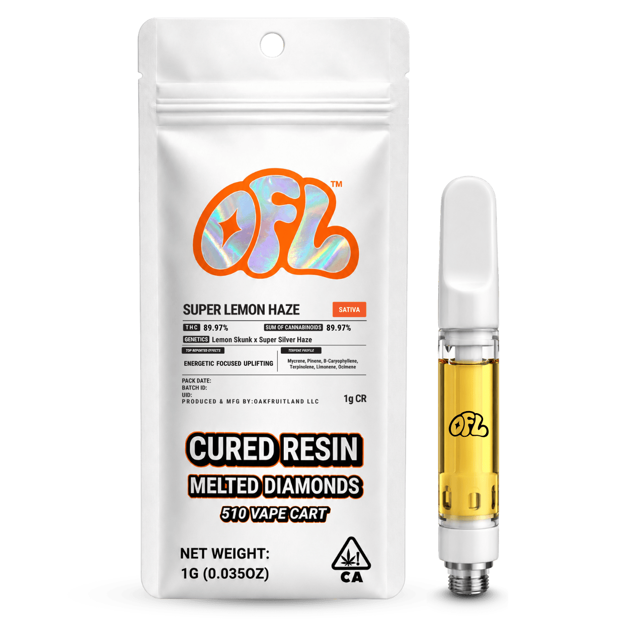Oakfruitland (OFL) - Super Lemon Haze | Cured Resin Cartridge | 1g - 1