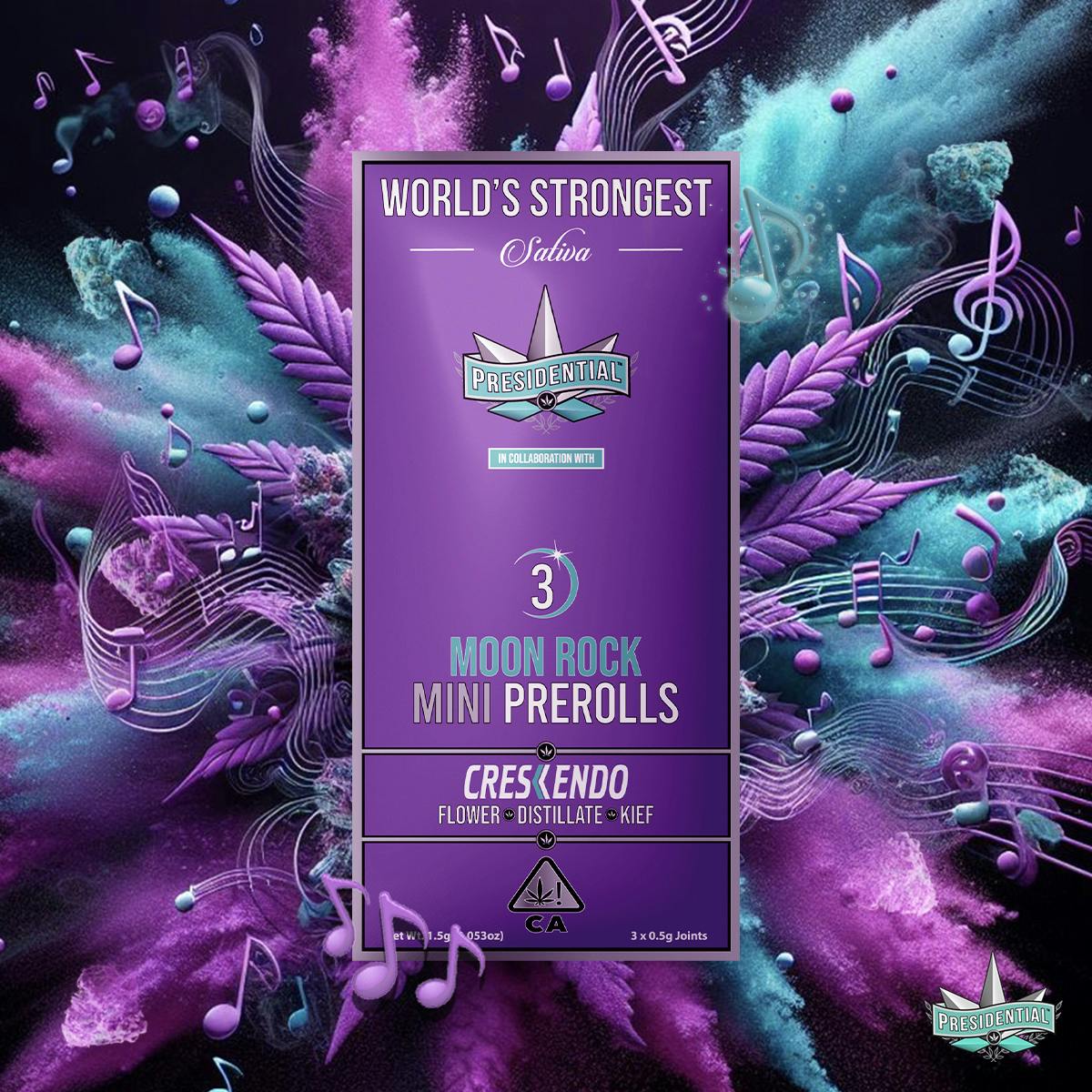Presidential - Crescendo | Moon Rock Infused Minis | 0.5g each | 3pk - 1