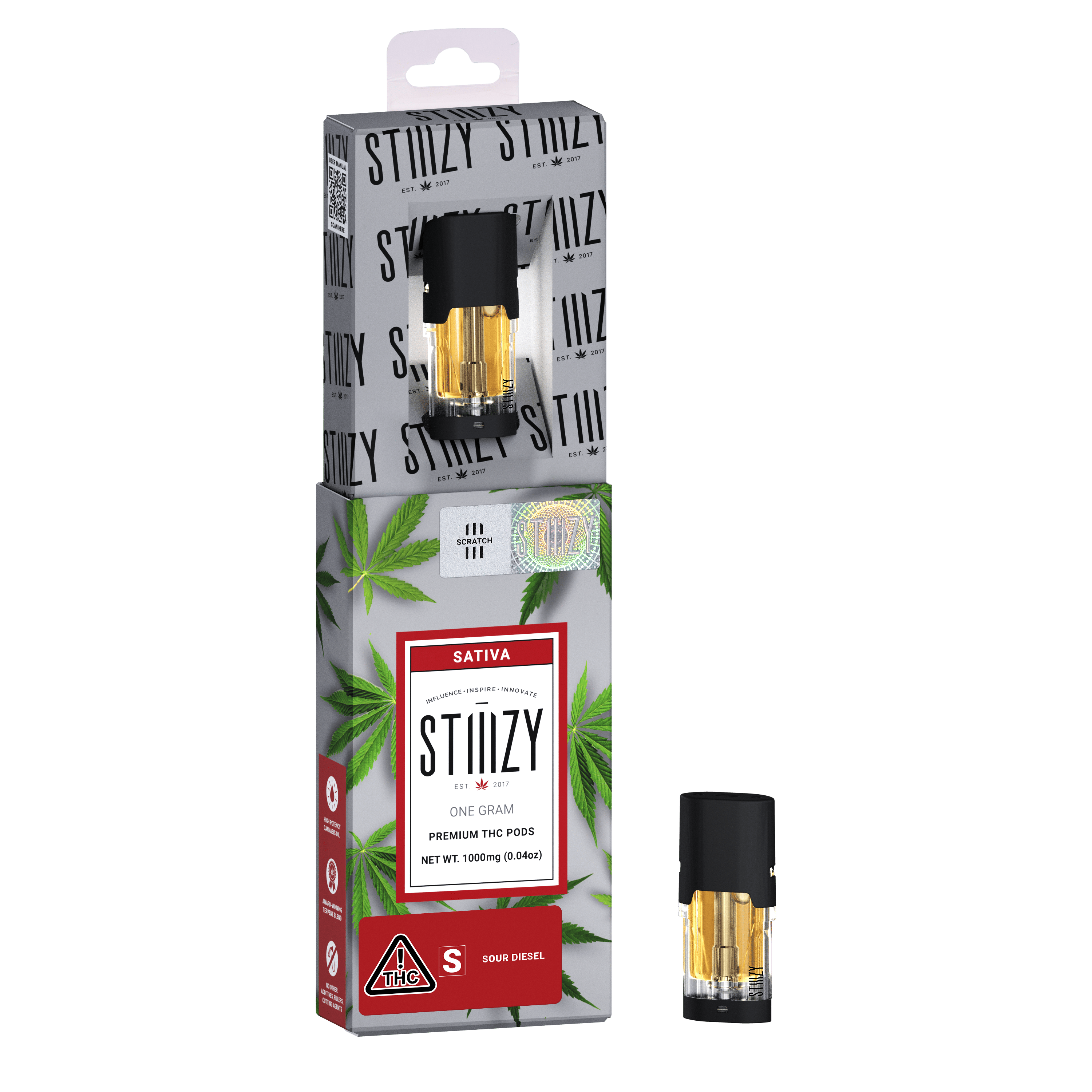 STIIIZY - Vape Cartridge - SOUR DIESEL 1G Original THC Pod - STIIIZY - 1