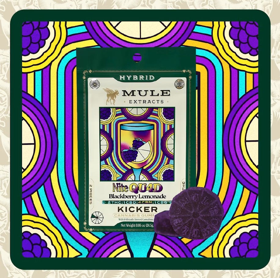 Mule Extracts - Blackberry Lemonade 2:1:4:1 THC:CBD:CBN:CBG Gummy | 100mg | Single - 1