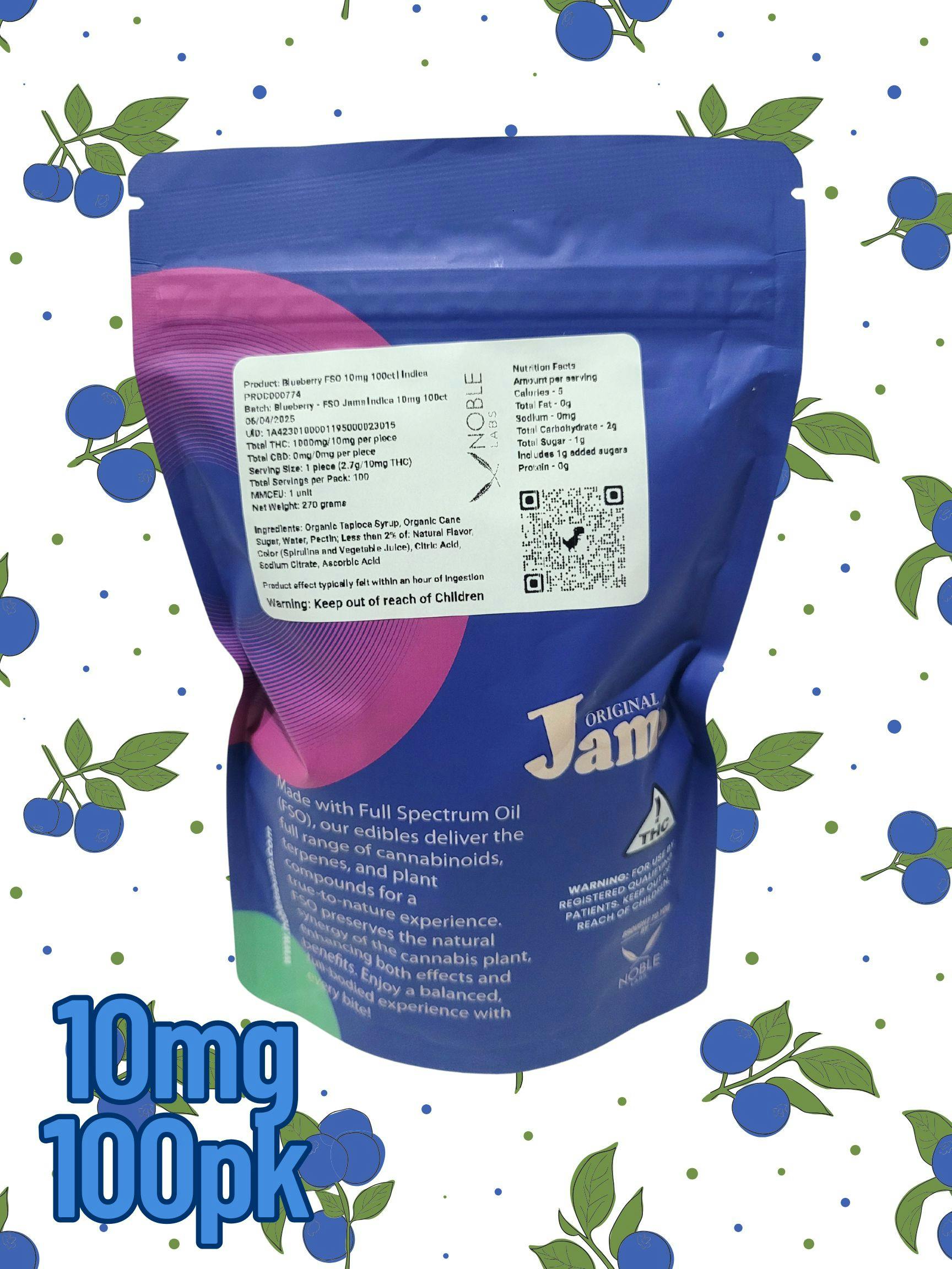 Noble Labs - Noble Labs - FSO Indica JAMS 10mg/100pk | Blueberry - 1