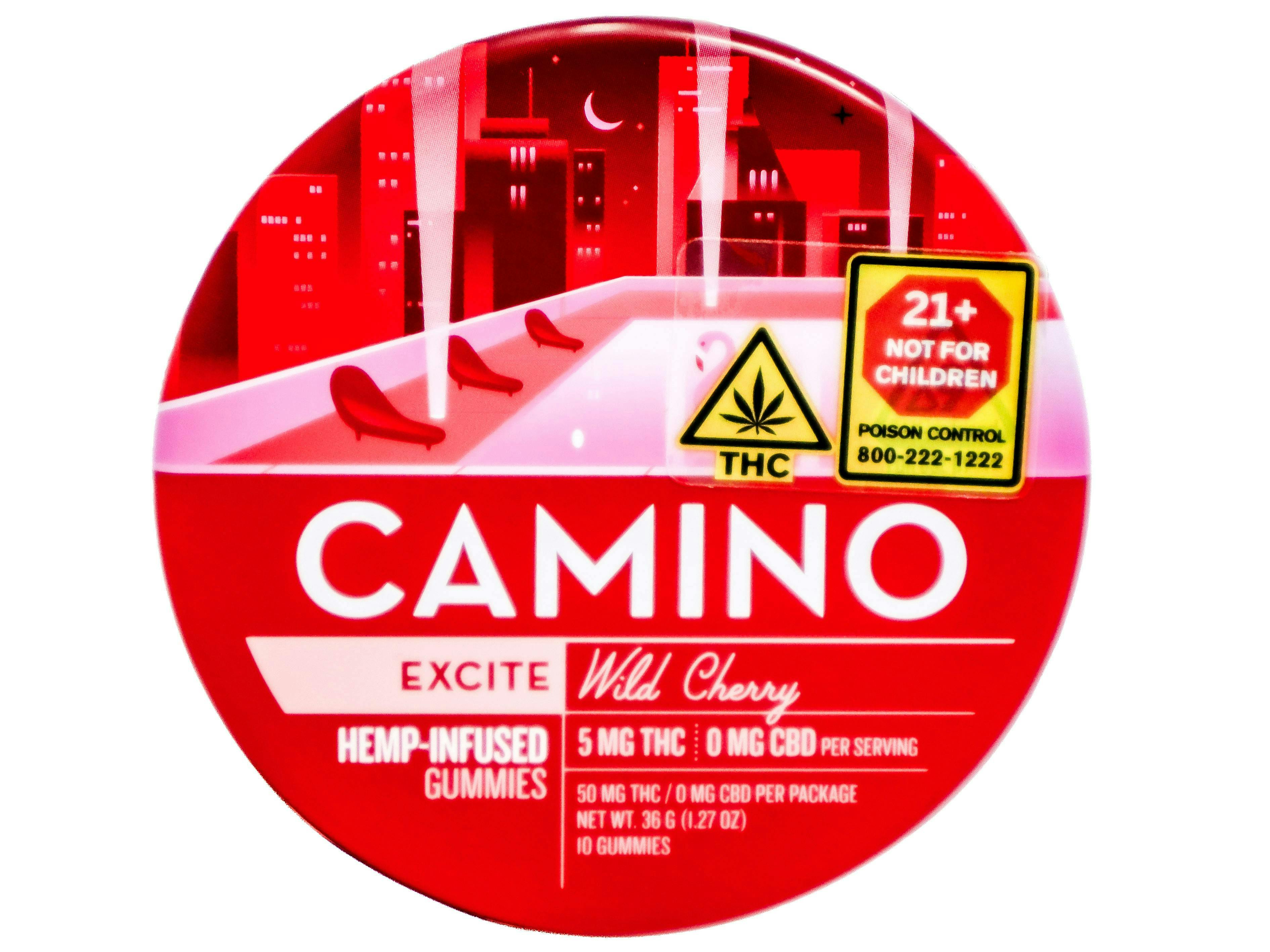 Camino - Excite | Wild Cherry Gummies | 50mg | 10ct | 5mg/ea - 1