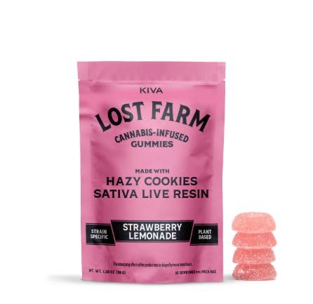 Lost Farm - Hazy Cookies' Live Resin Gummies | 100mg | 10ct | 10mg/ea - 1