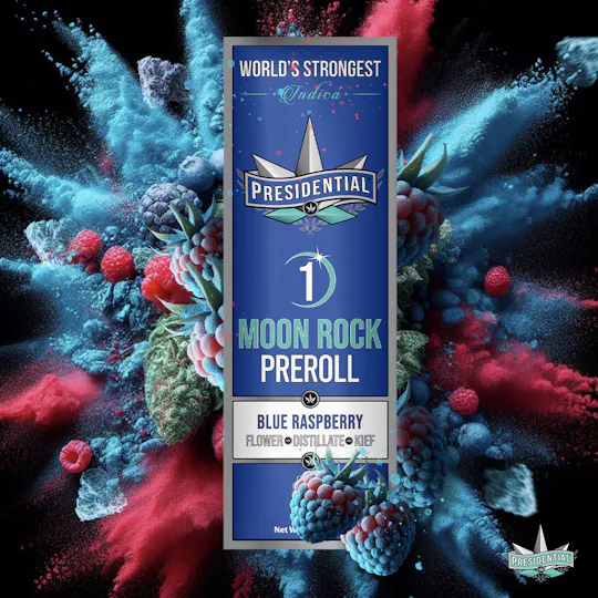 Presidential - Blue Raspberry | Moon Rock Infused Joint | 1g - 1