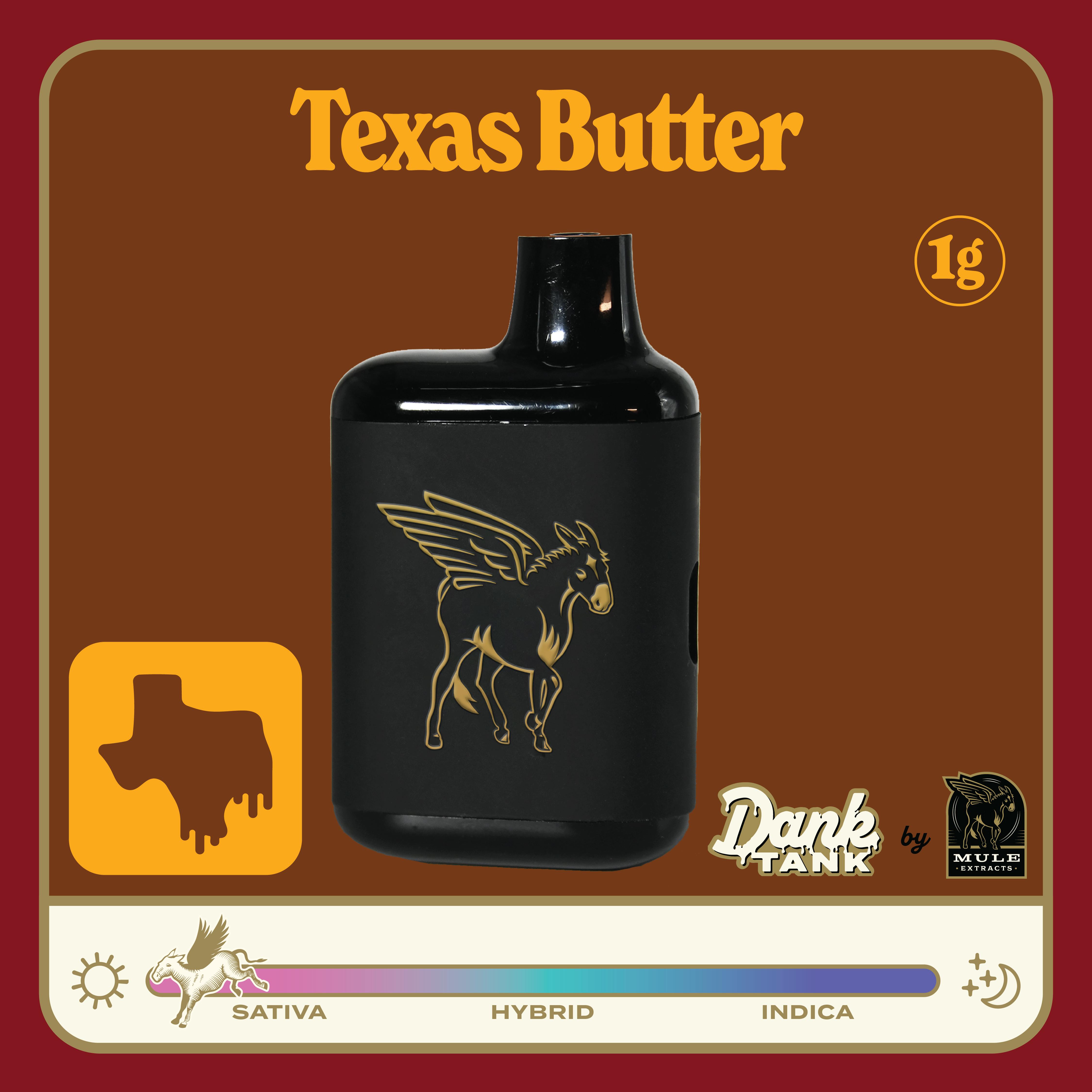 Mule Extracts - Texas Butter | Live Resin Dank Tank Disposable | 1g - 1